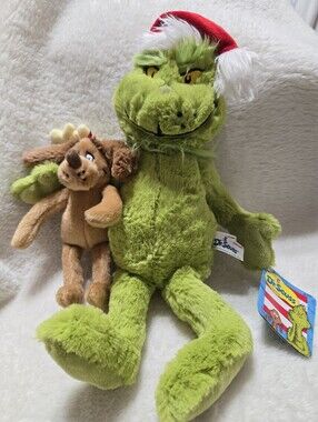 Dr. Seuss Grinch And Max Christmas Stuffed Plush Toy NWT